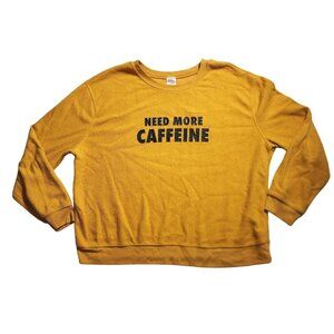 Women's Juniors No Boundaries Mustard Yellow Sherpa Fleece Pullover 3XL Caffeine